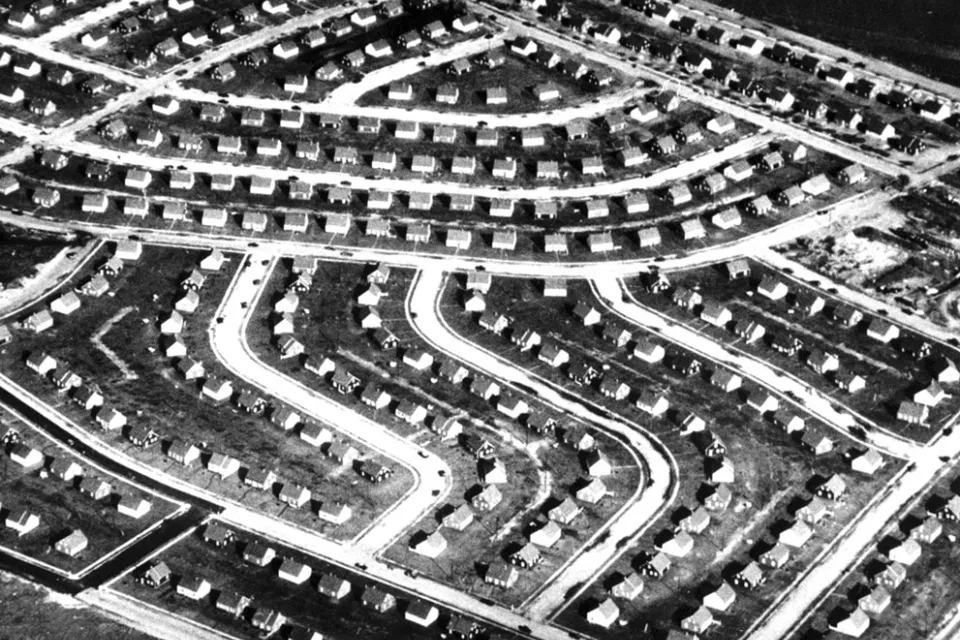 Suburban development in Long Island, NY